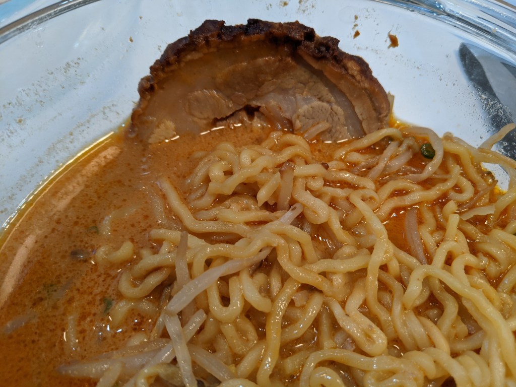 Ramen noodle closeup in the tan tan both